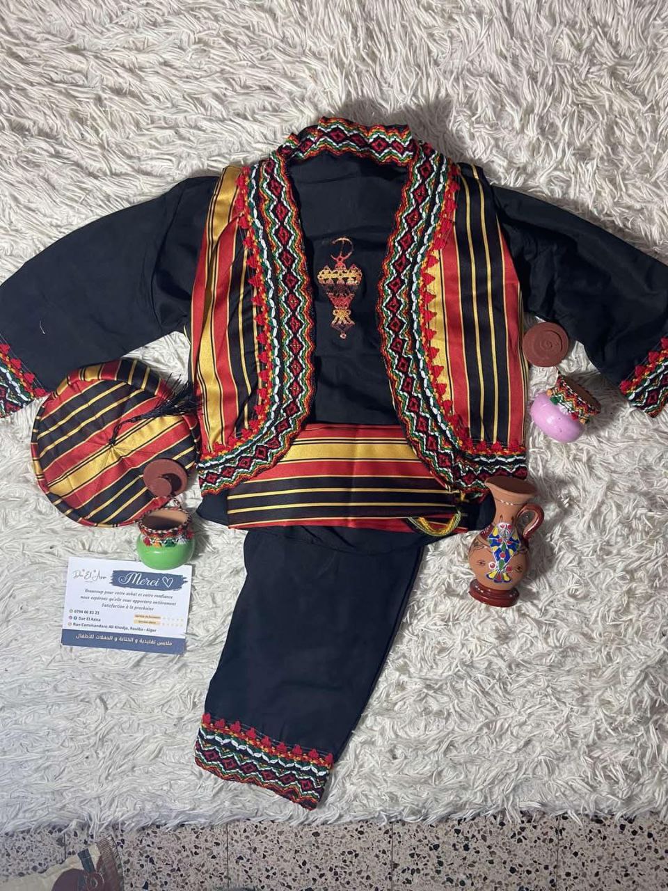 طقم 5 قطع تقليدية قبائلية  للأطفال 🐻😍 مع بابوش مجاني لكل طقم 🎁 🤝🏻❤️